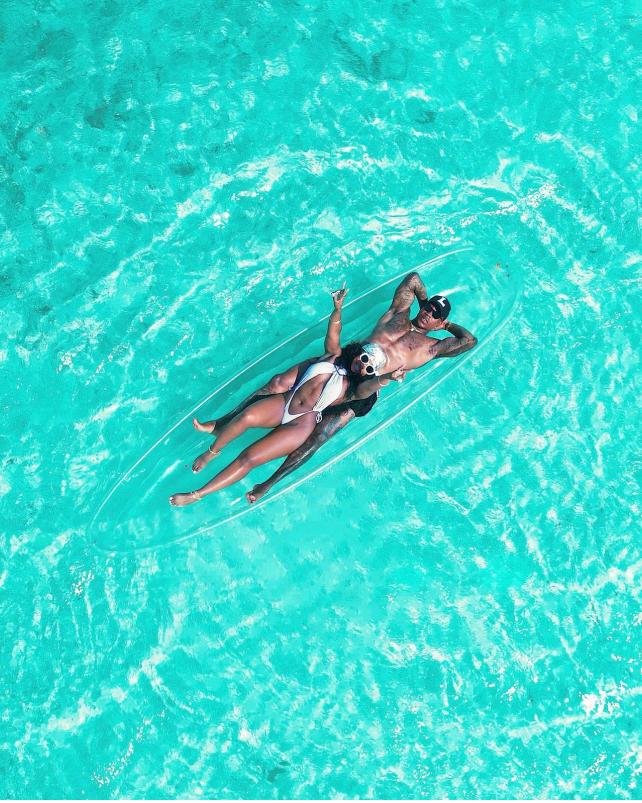 Couple Clear Kayak Drone Photo Shoot | ClearKayakJamaica